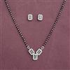 Cubic Zirconia Classic Mangalsutra With 2 Tone Rhodium Plating