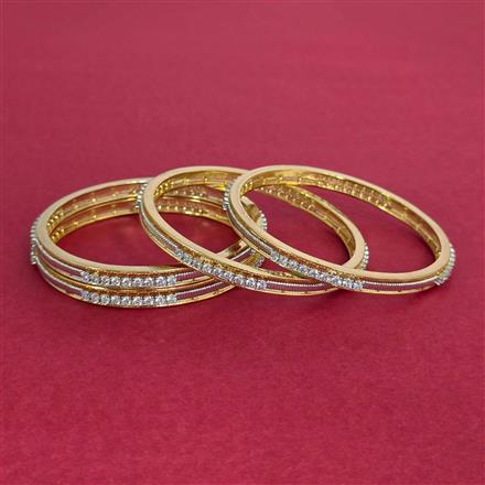 Cubic Zirconia Classic Bangles With 2 Tone Plating