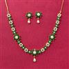 Cz Moti Necklace Set With Gold Plating