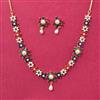 Cz Moti Necklace Set With Gold Plating