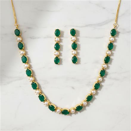 Cz Moti Necklace With Gold Plating