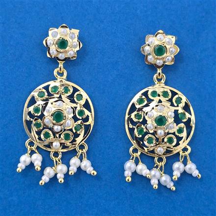 Cubic Zirconia Moti Earring With Gold Plating