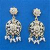 Cubic Zirconia Moti Earring With Gold Plating