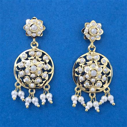 Cubic Zirconia Moti Earring With Gold Plating