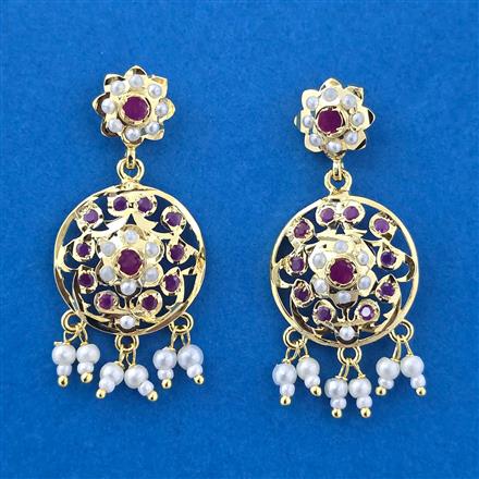 Cubic Zirconia Moti Earring With Gold Plating
