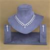 Cubic Zirconia Classic Necklace With Black Rose 2 Tone Rhodium Plating