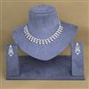 Cubic Zirconia Classic Necklace With Black Rose 2 Tone Rhodium Plating
