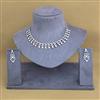 Cubic Zirconia Classic Necklace With Black Rose 2 Tone Rhodium Plating
