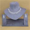 Cubic Zirconia Classic Necklace With Black Rose 2 Tone Rhodium Plating
