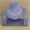 Cubic Zirconia Classic Necklace With Black Rose 2 Tone Rhodium Plating