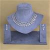 Cubic Zirconia Classic Necklace With Black Rose 2 Tone Rhodium Plating