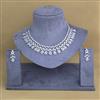 Cubic Zirconia Classic Necklace With Black Rose 2 Tone Rhodium Plating
