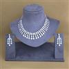 Cubic Zirconia Classic Necklace With 2 Tone Rhodium Plating