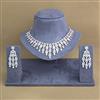 Cubic Zirconia Classic Necklace With Black Rose 2 Tone Rhodium Plating