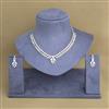 Cubic Zirconia Classic Necklace With 2 Tone Rhodium Plating