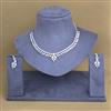 Cubic Zirconia Classic Necklace With 2 Tone Rhodium Plating