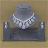 Cz Classic Necklace With Rhodium Plating