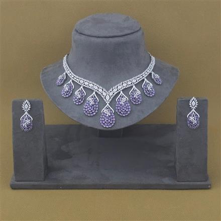 Cz Classic Necklace With Rhodium Plating