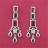 Cz Classic Earring With Rhodium Plating
