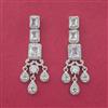 Cz Classic Earring With Rhodium Plating