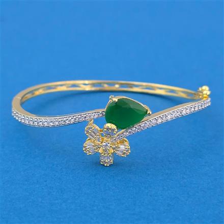 Cubic Zirconia Openable Kada With 2 Tone Plating