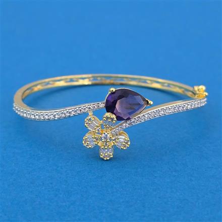Cubic Zirconia Openable Kada With 2 Tone Plating