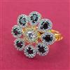 Cz Adjustable Ring With 2 Tone Plating