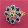 Cz Adjustable Ring With 2 Tone Plating