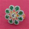Cz Adjustable Ring With 2 Tone Plating