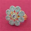Cz Adjustable Ring With 2 Tone Plating