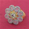 Cz Adjustable Ring With 2 Tone Plating