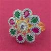 Cz Adjustable Ring With 2 Tone Plating
