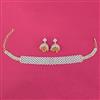 Cz Choker Necklace With Carat 2 Tone Rhodium Plating