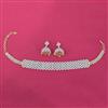 Cz Choker Necklace With Carat 2 Tone Rhodium Plating