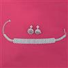 Cz Choker Necklace With Carat 2 Tone Rhodium Plating