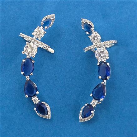 Cubic Zirconia Earcuff With Rhodium Plating