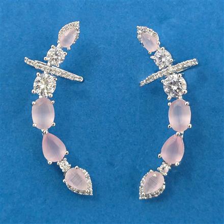 Cubic Zirconia Earcuff With Rhodium Plating