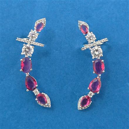 Cubic Zirconia Earcuff With Rhodium Plating
