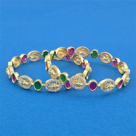 Cubic Zirconia Classic Bangles With 2 Tone Plating