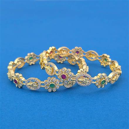 Cubic Zirconia Classic Bangles With 2 Tone Plating