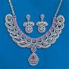 Cz Classic Necklace With Rhodium Plating