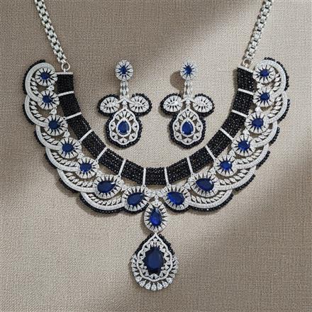 Cz Classic Necklace With Rhodium Plating