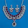 Cz Classic Necklace With Rhodium Plating