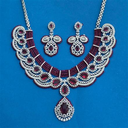 Cz Classic Necklace With Rhodium Plating