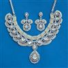 Cz Classic Necklace With Rhodium Plating
