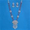 Cz Classic Pendant Set With Rhodium Plating