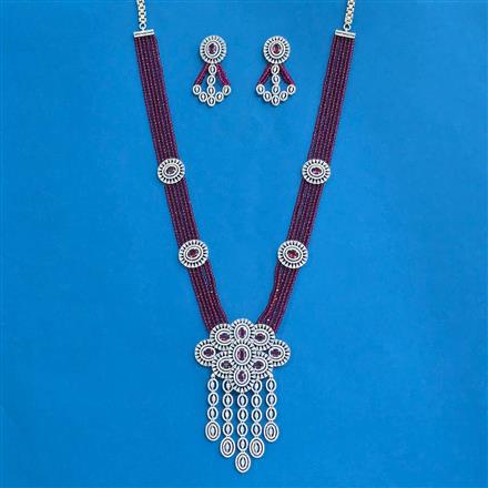 Cz Classic Pendant Set With Rhodium Plating