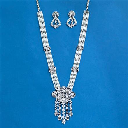 Cz Classic Pendant Set With Rhodium Plating