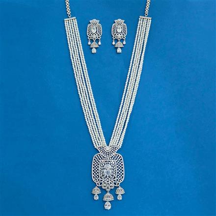 Cz Classic Pendant Set With Rhodium Plating