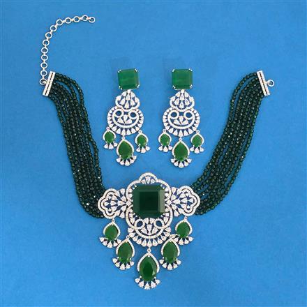 Cz Classic Necklace With Rhodium Plating